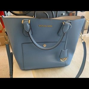 Blue Michael Kors handbag/satchel